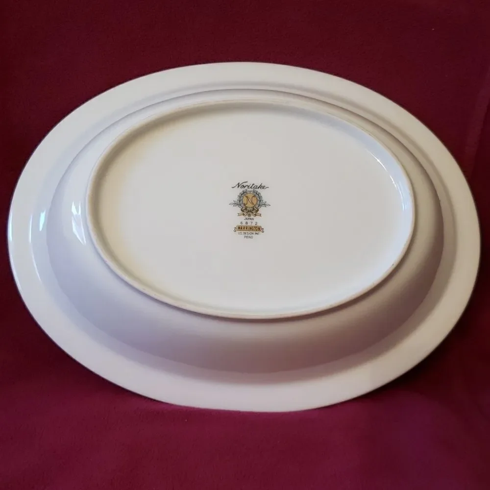 Vintage Noritake Porcelain Oval Serving Dish Bowl